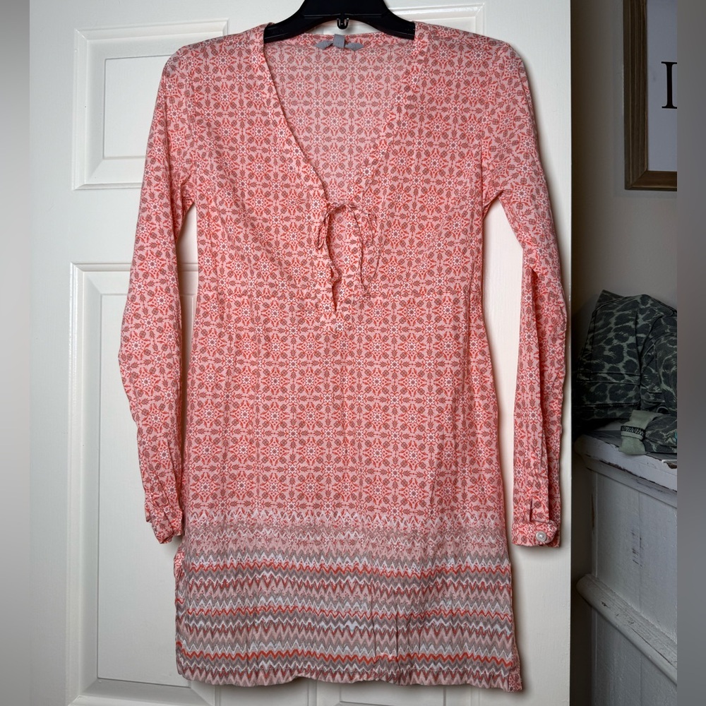 Athleta Long Sleeve Peach Orange Tunic Cover Up
